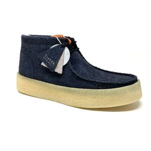 Clarks Wallabee Cup Boot Black Eco Leather Moc Toe Casual Chukka